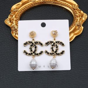 Black and Gold Branded Earrings
